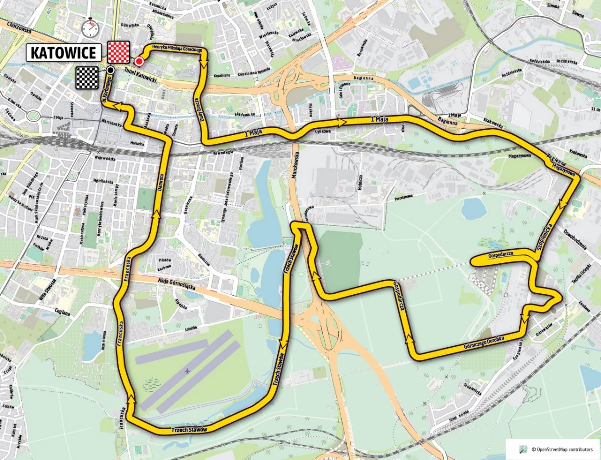 mapa fragmentu trasy zawodów