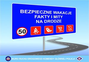 grafika - bezpieczne wakacje fakty i mity na drodze